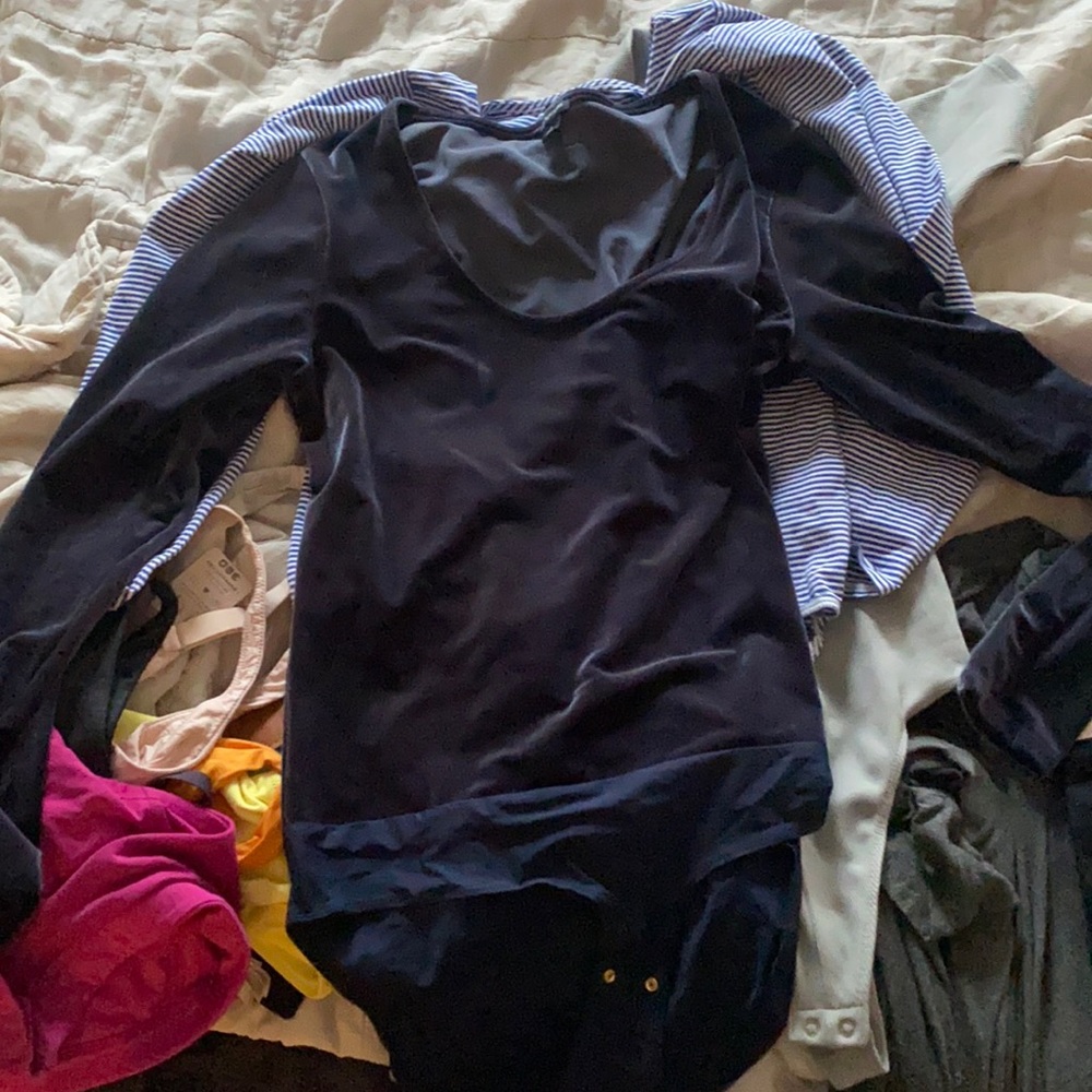 Jcrew navy velvet bodysuit